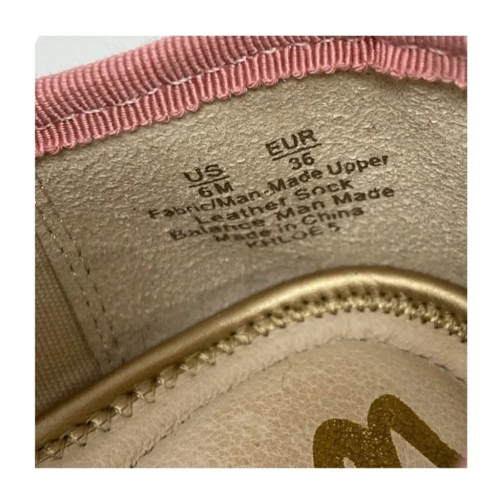 Sam Edelman‎ Espadrille Flats Slip-On Khloe Loafers Knit Pink Gold